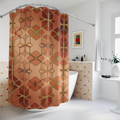 Geometric Star Tile Shower Curtain