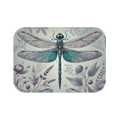 Nature-Inspired Bath Mat with Dragonfly Design