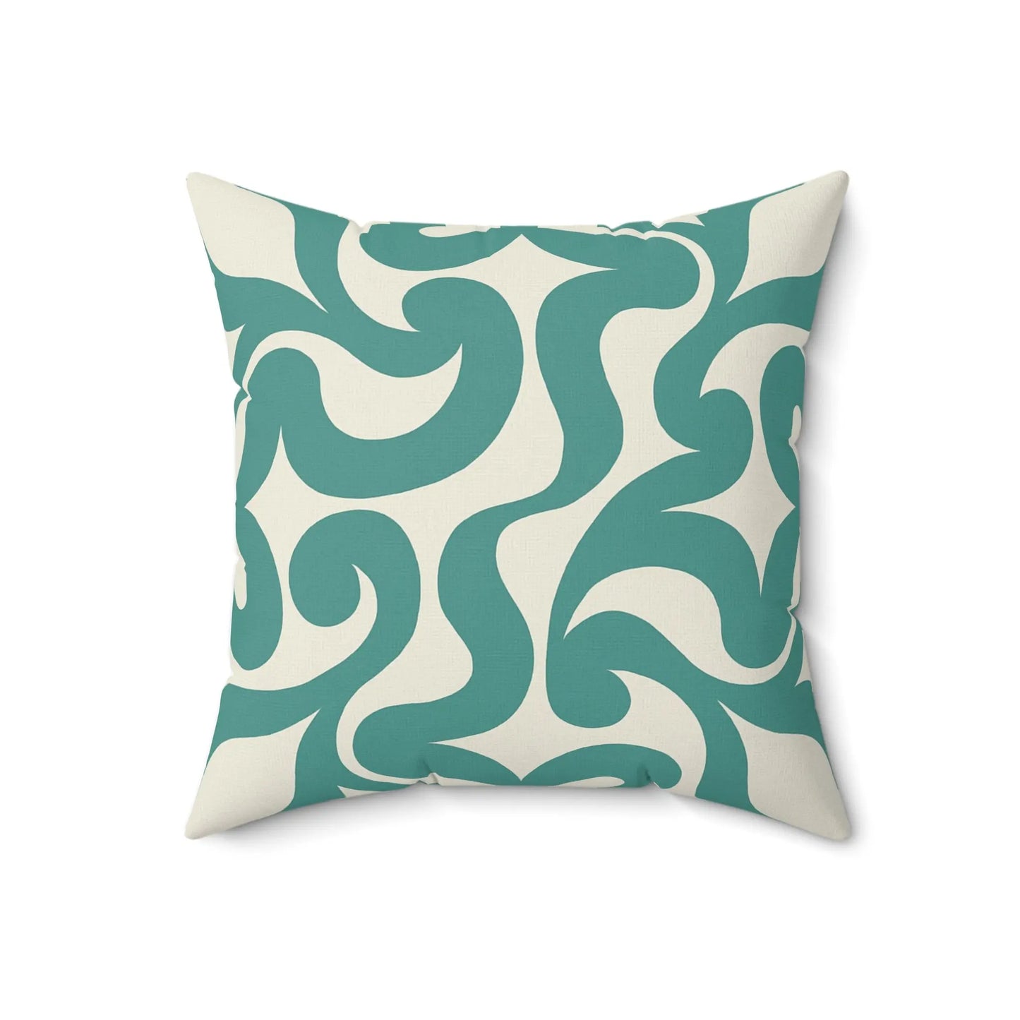 Modern Teal Swirl Decorative Pillow