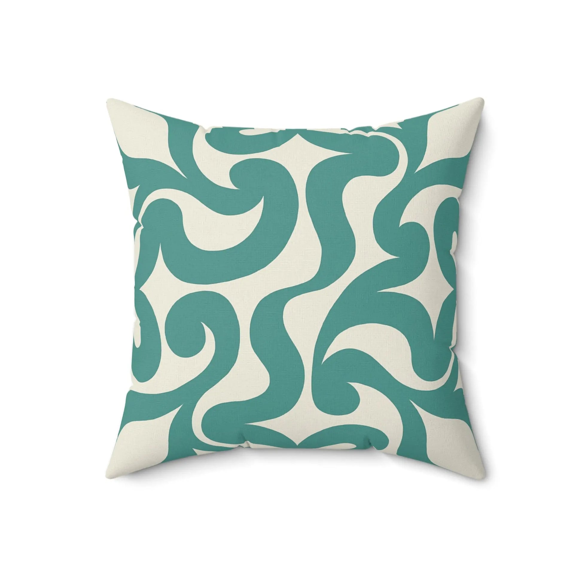 Modern Teal Swirl Decorative Pillow