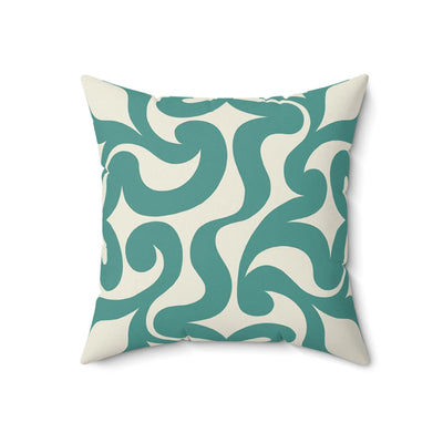 Modern Teal Swirl Decorative Pillow