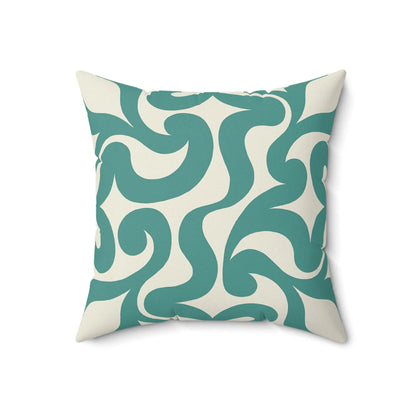 Modern Teal Swirl Decorative Pillow
