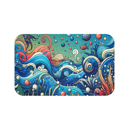 Ocean Waves Bath Mat