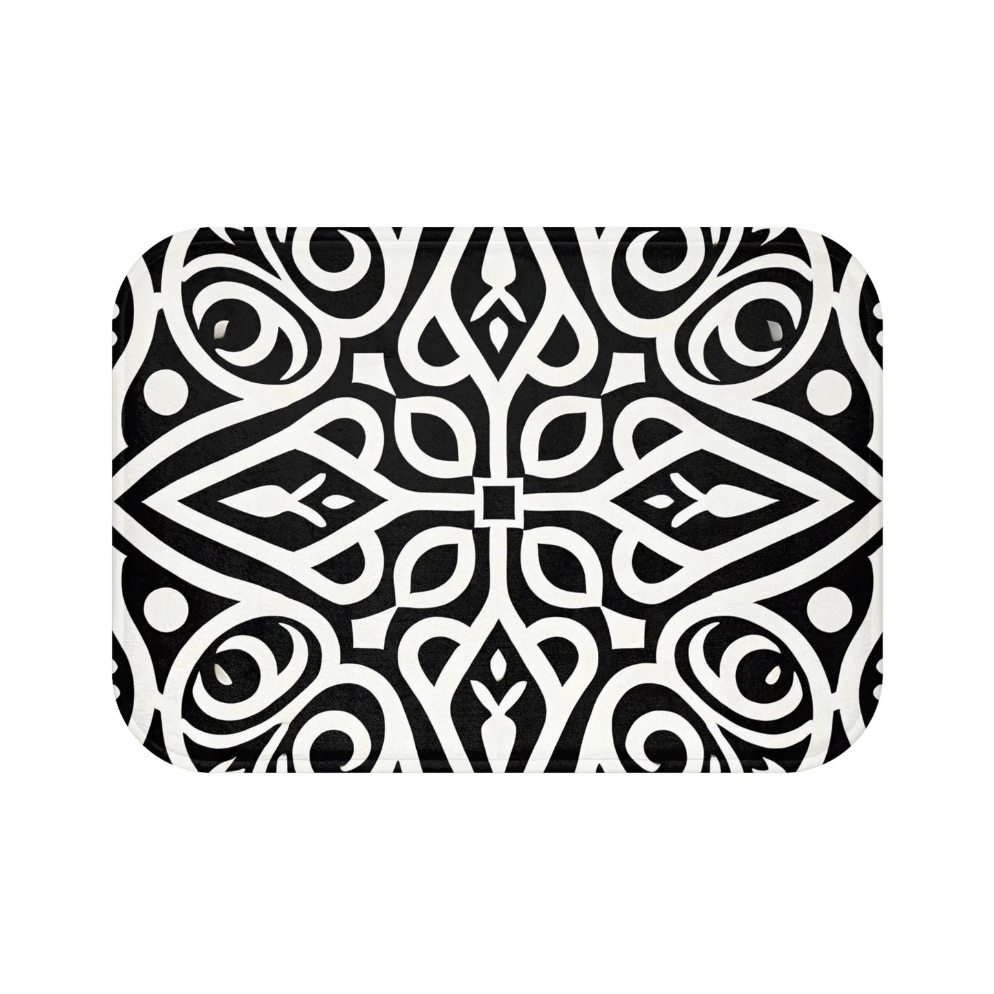 Elegant Black and White Bath Mat