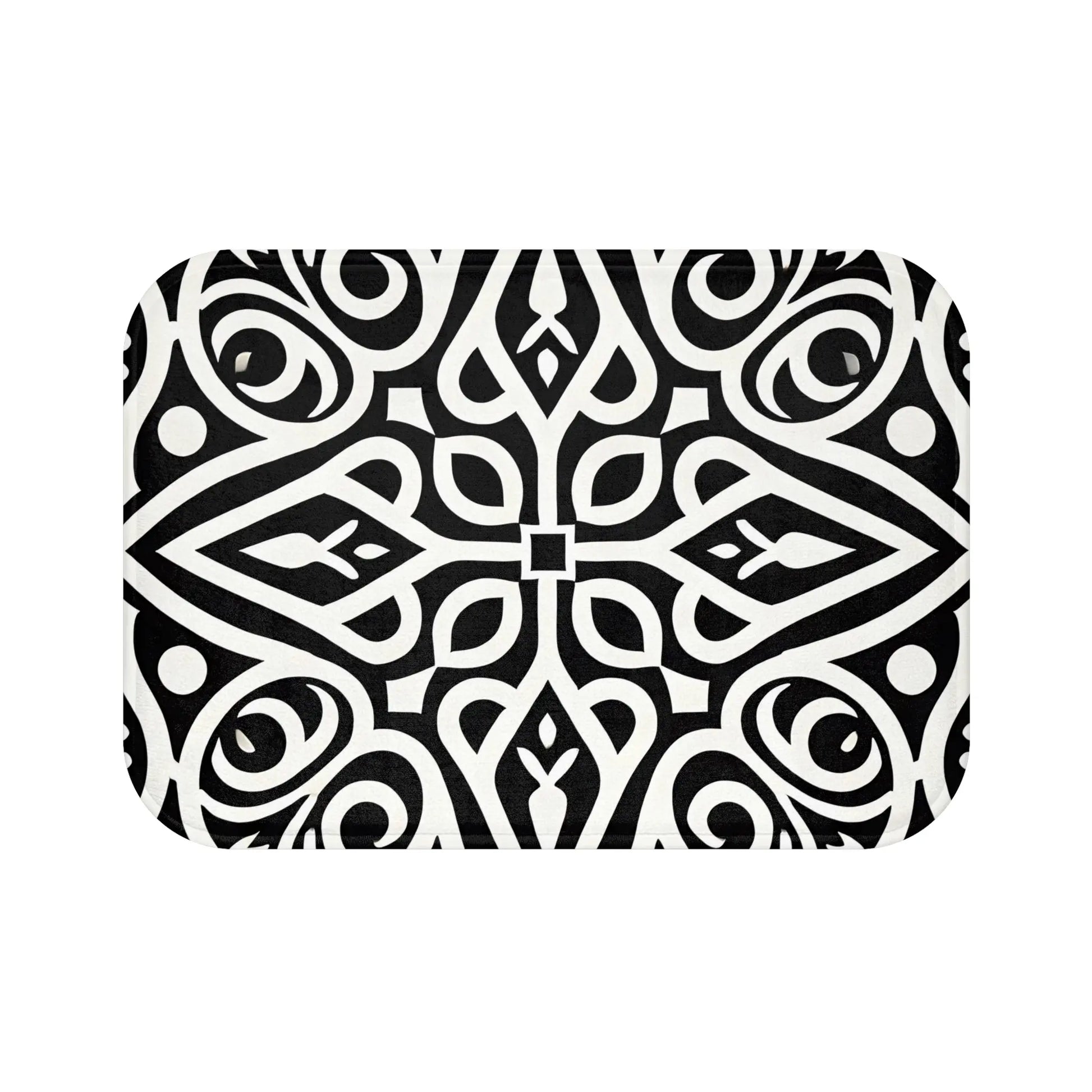Elegant Black and White Bath Mat