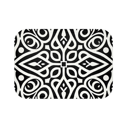 Elegant Black and White Bath Mat