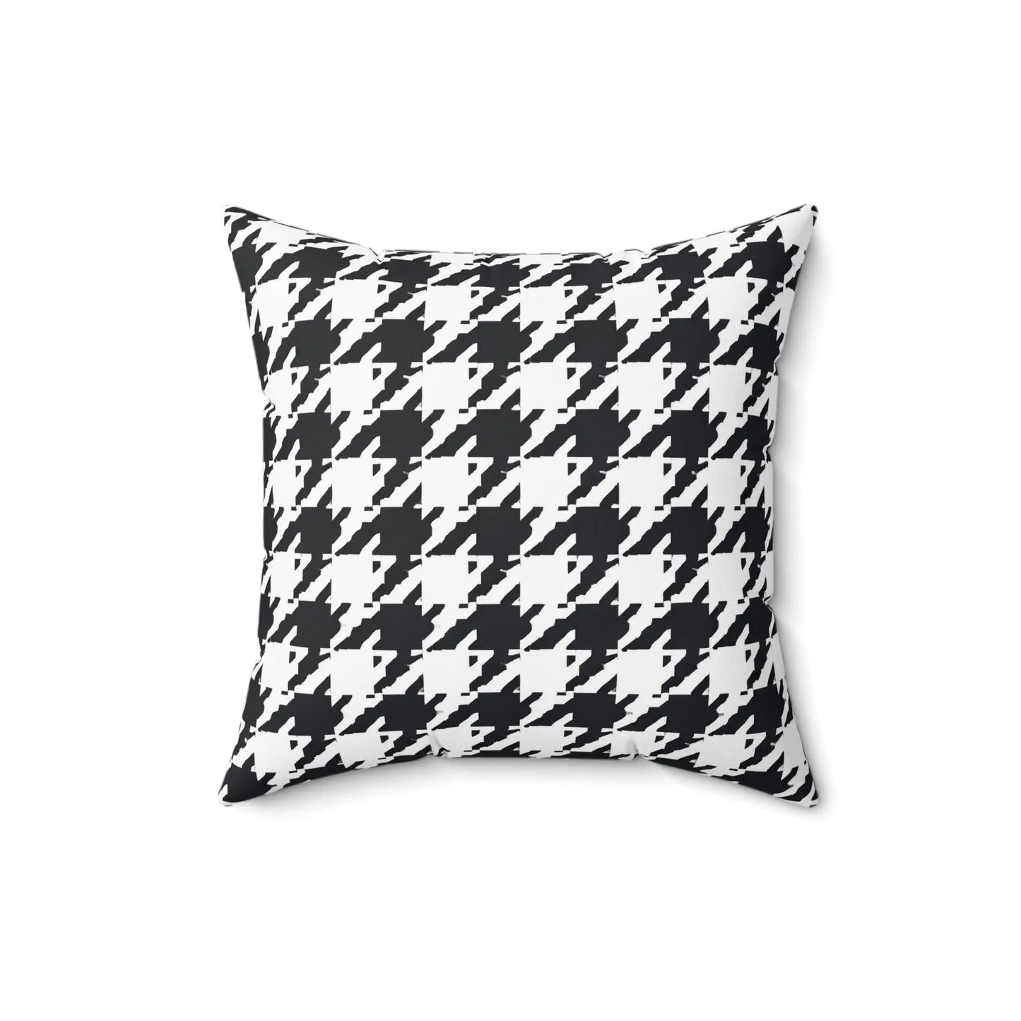 Black White Houndstooth Pattern Pillow