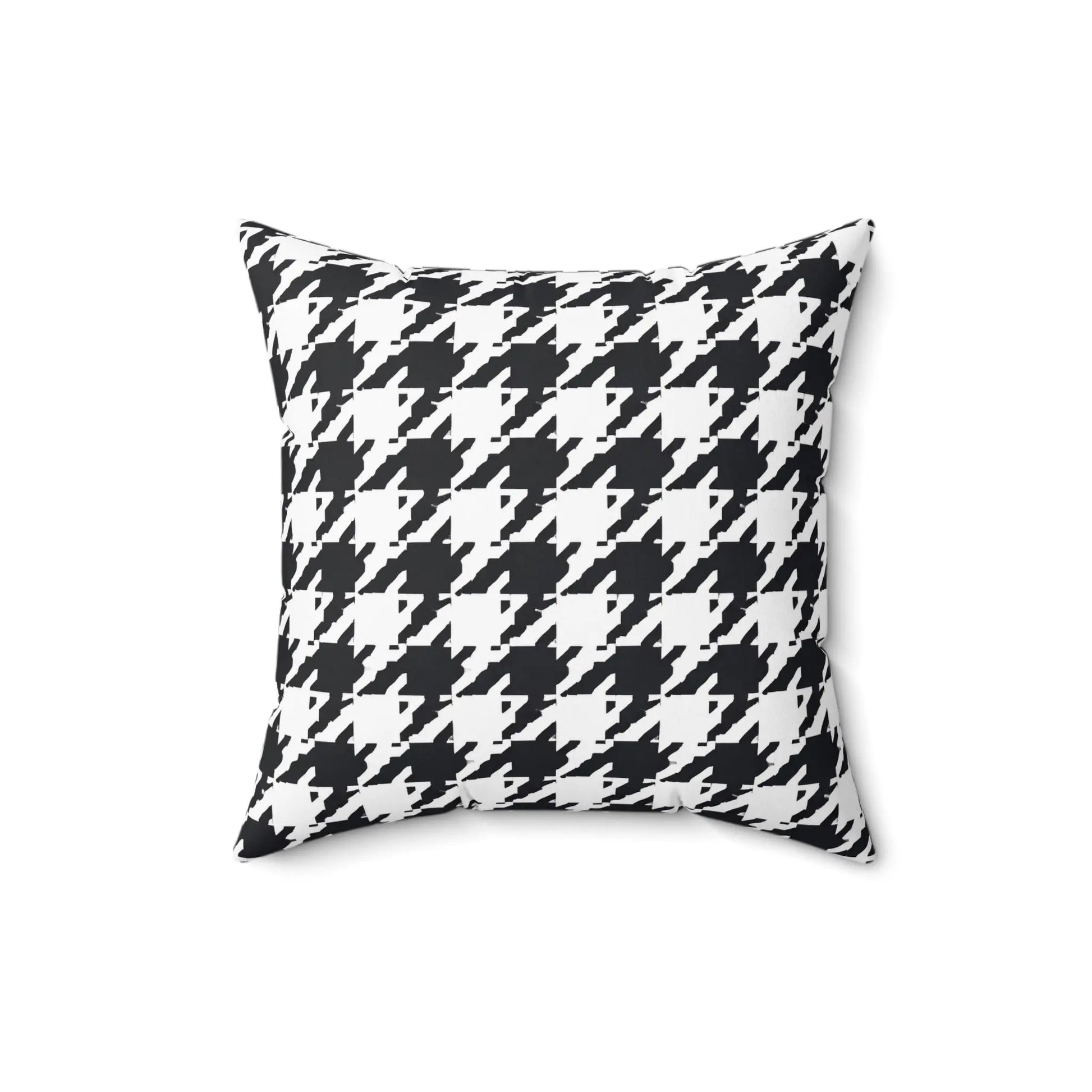 Black White Houndstooth Pattern Pillow