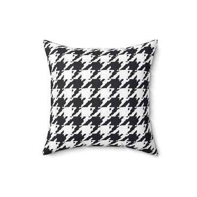 Black White Houndstooth Pattern Pillow
