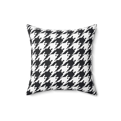 Black White Houndstooth Pattern Pillow
