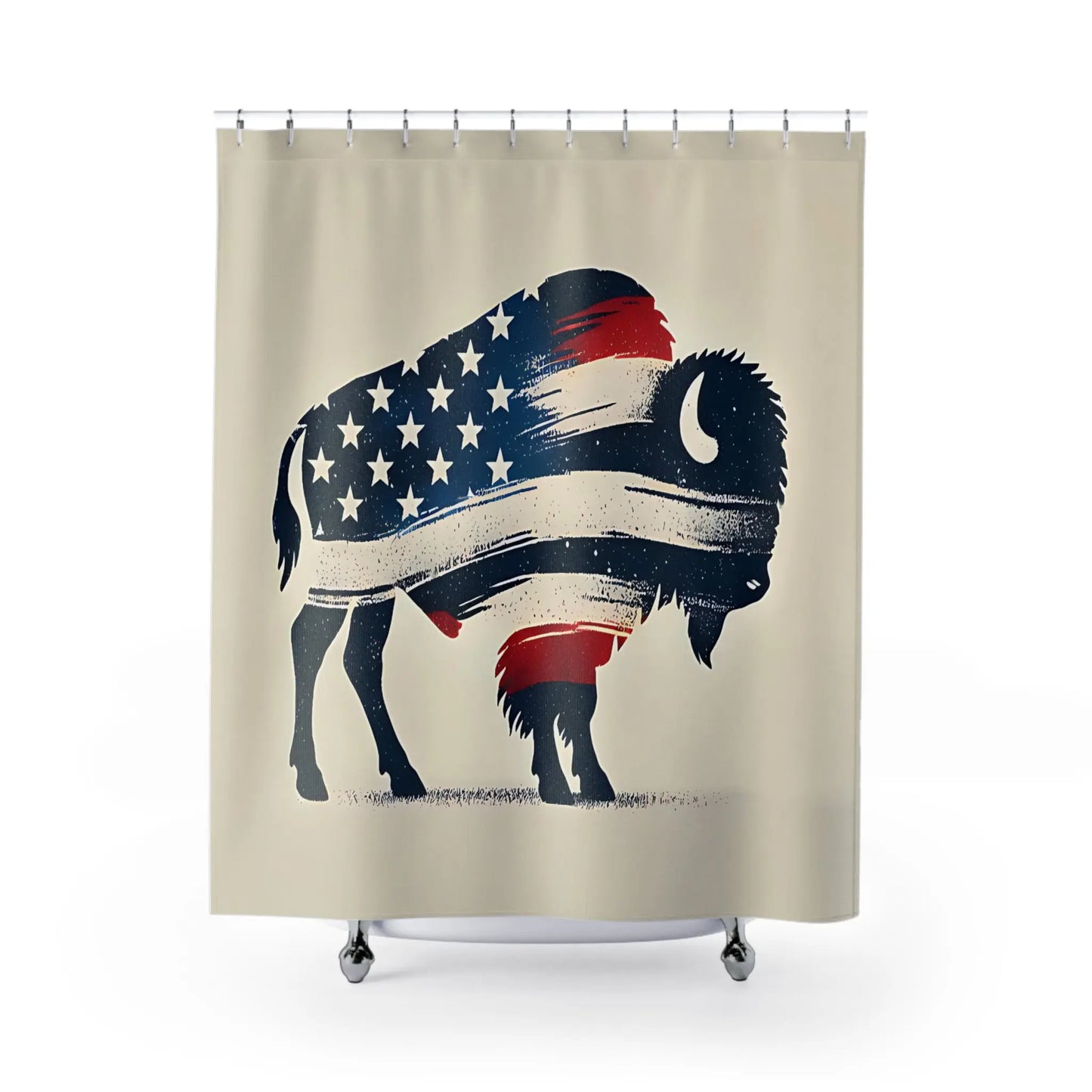 Patriotic Flag Buffalo Shower Curtain
