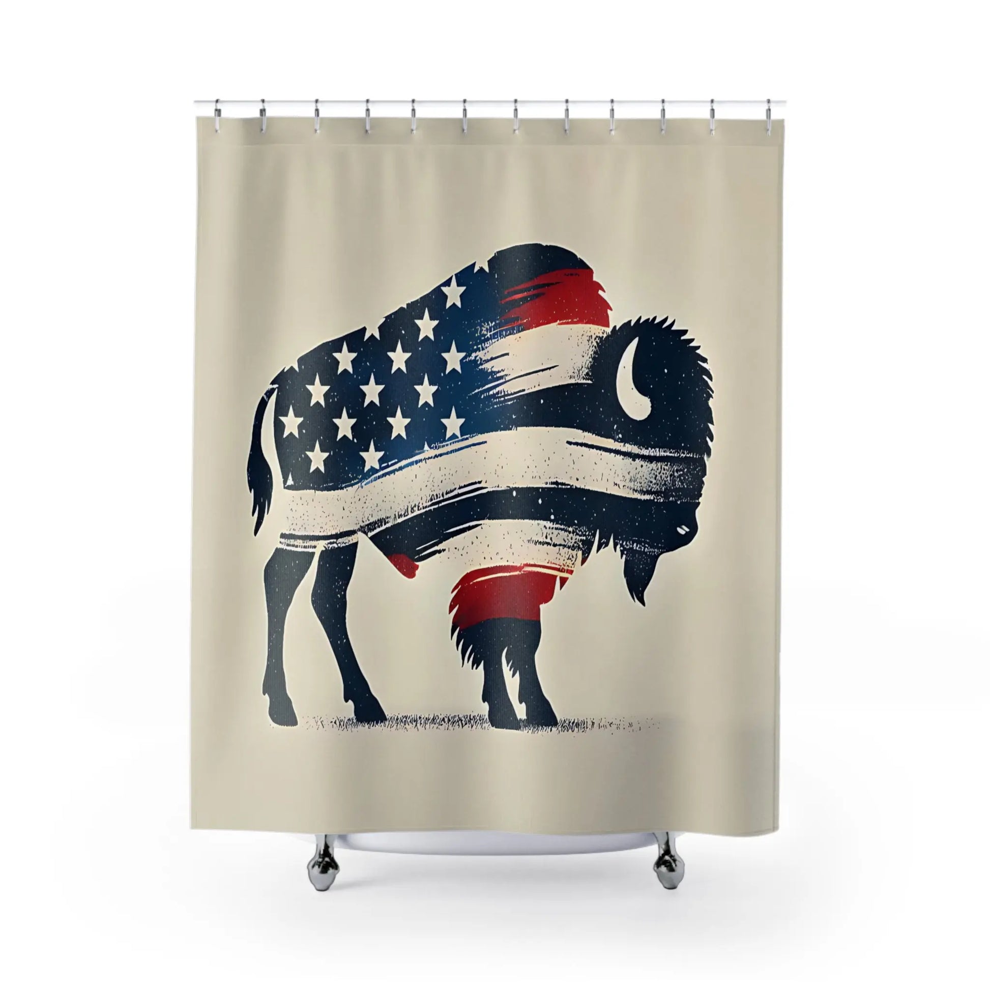 Patriotic Flag Buffalo Shower Curtain