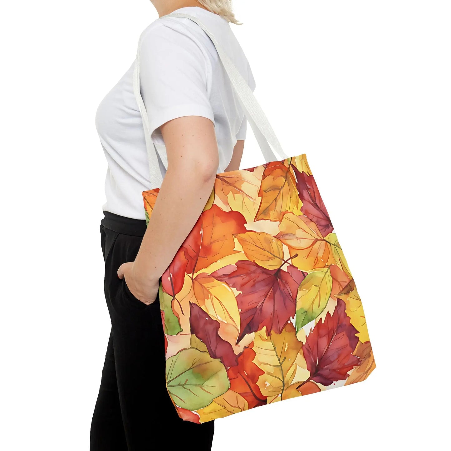 Autumn Watercolor Leaves Tote Bag