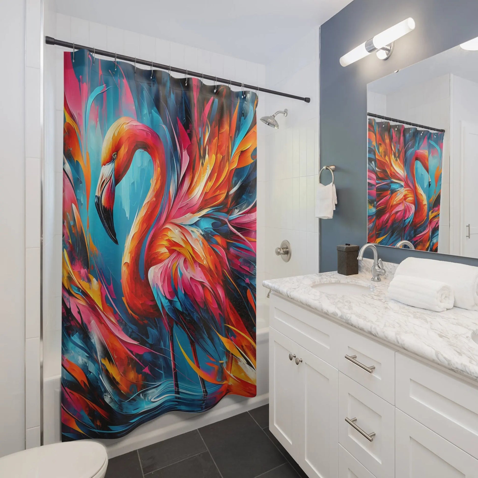 Vibrant Flamingo Shower Curtain