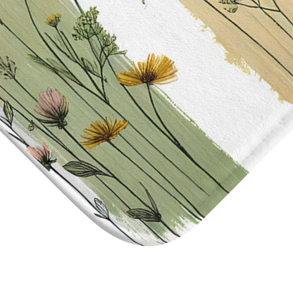 Floral Watercolor Bath Mat