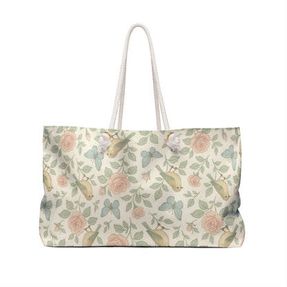 Vintage Birds and Roses Weekender Bag