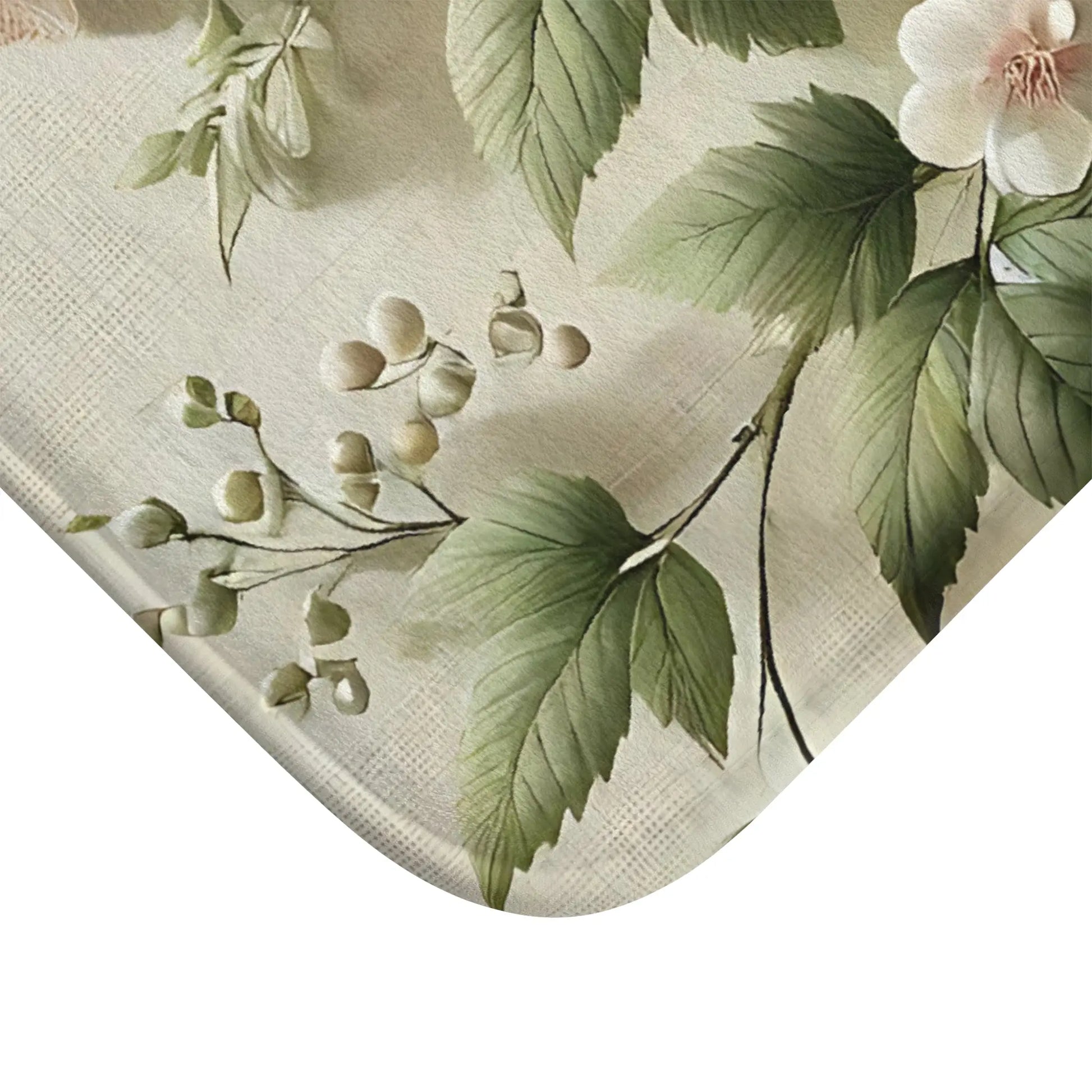 Floral Bamboo Bath Mat