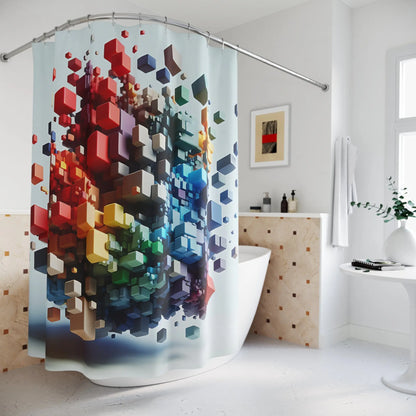 Colorful Tech Explosion Shower Curtain