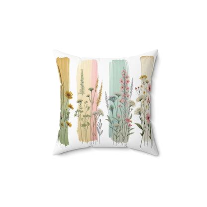 Floral Brush Stroke Design Pillow
