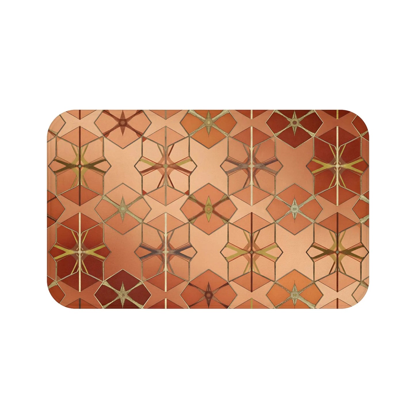 Geometric Star Tile Bath Mat