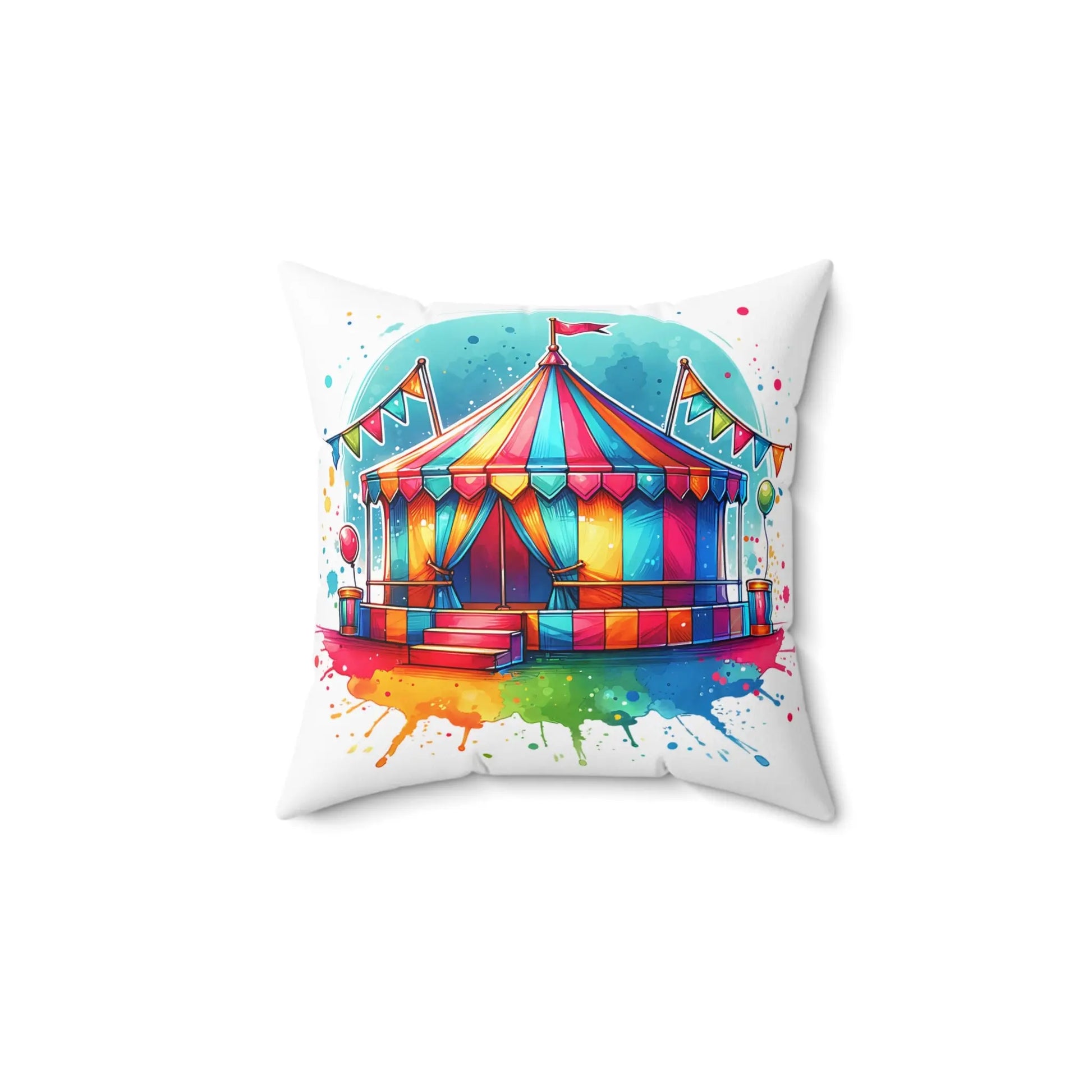 Colorful Circus Tent Decorative Pillow