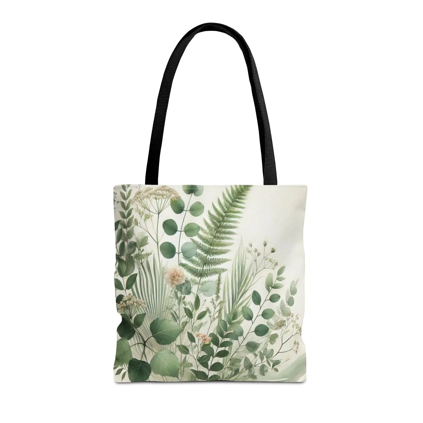 Green Botanical Ferns and Eucalyptus Tote Bag