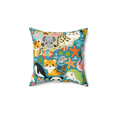 Whimsical Animal-Themed Throw Pillow