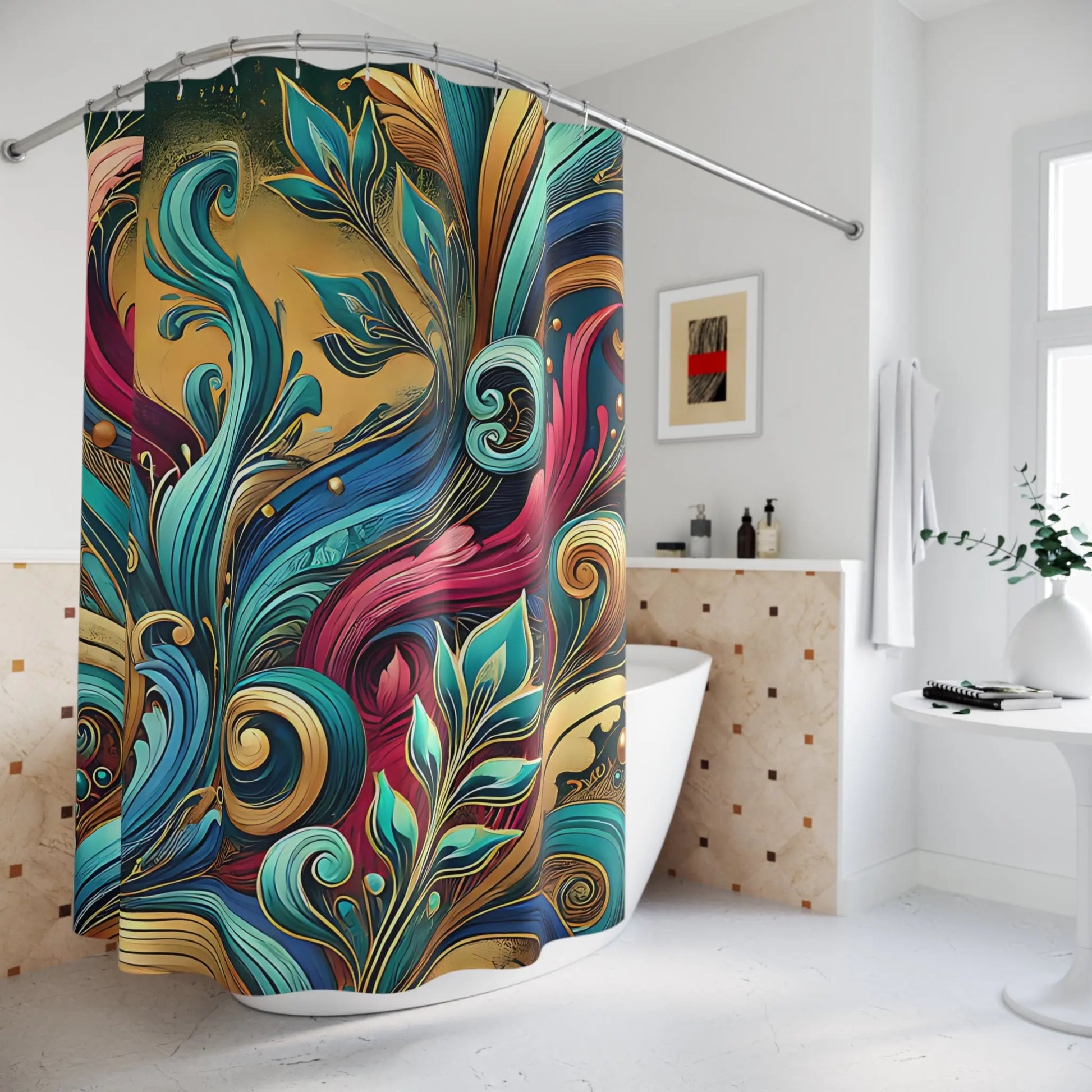Colorful Swirl Shower Curtain