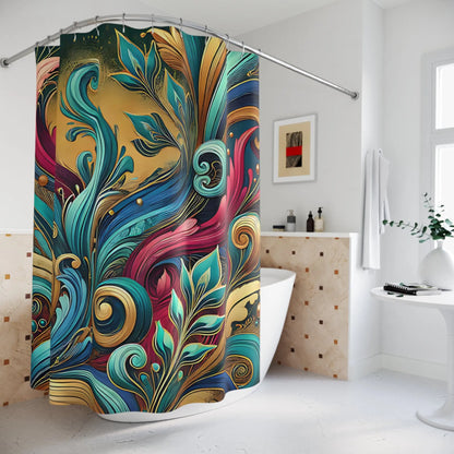 Colorful Swirl Shower Curtain
