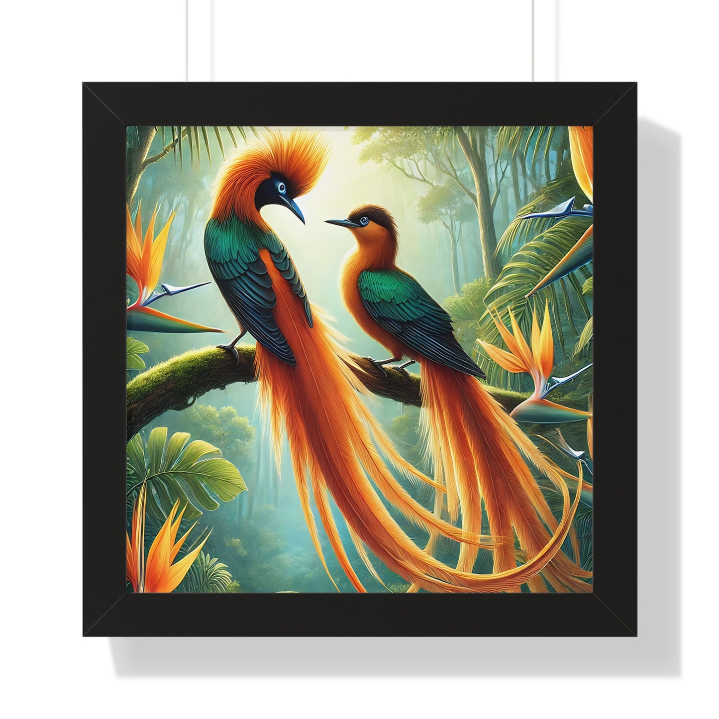 Bali Bird of Paradise Exotic Bird Art Framed Print, Tropical Wall Decor for Nature Lovers, Perfect for Home, Living Room, Bird Watcher Gift