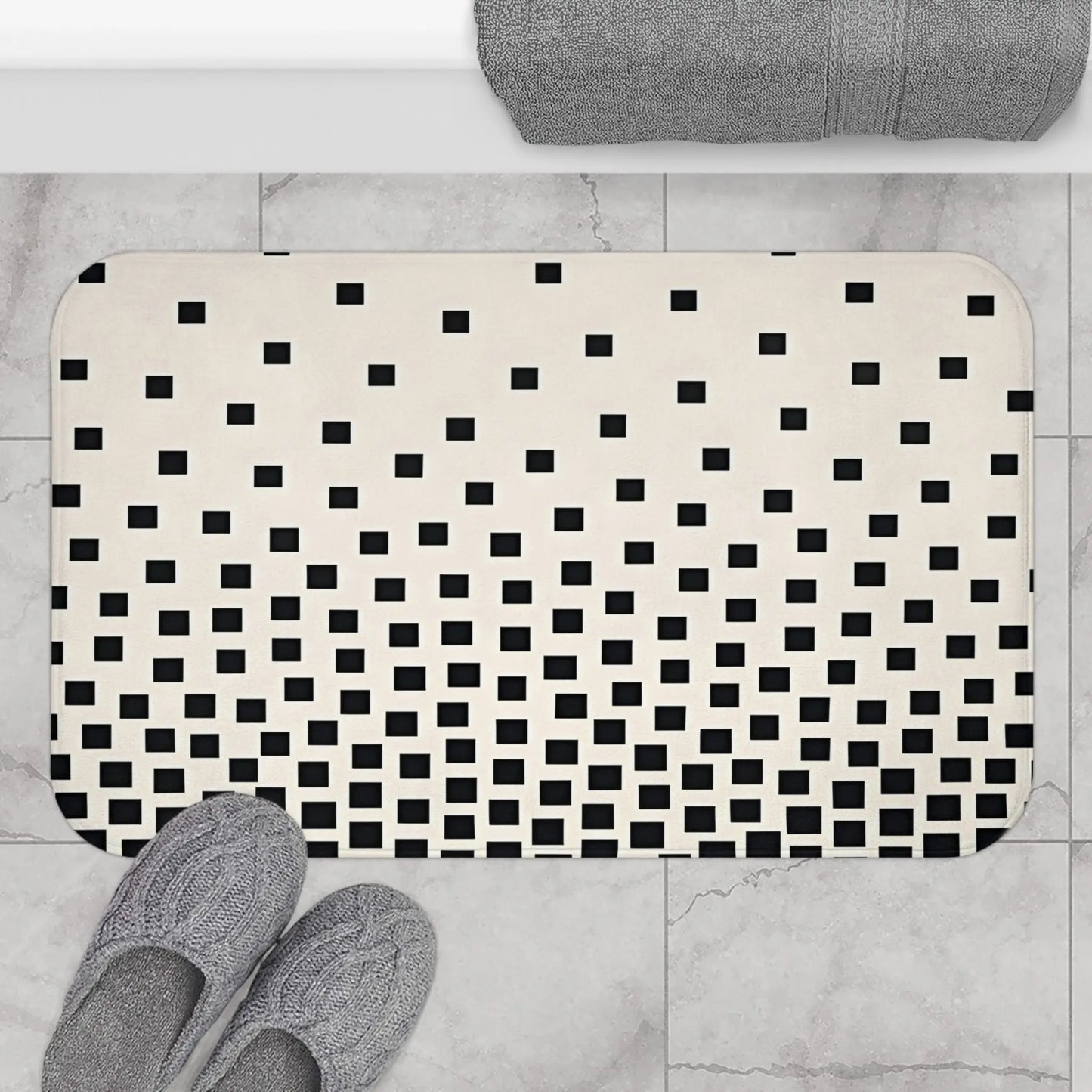 Modern Black and White Bath Mat
