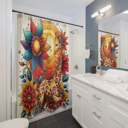 Bohemian Giraffe Shower Curtain