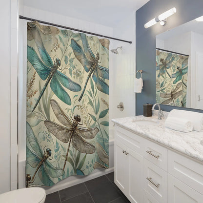 Vintage Dragonfly Shower Curtain