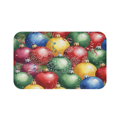 Christmas Ornament Pattern Bath Mat