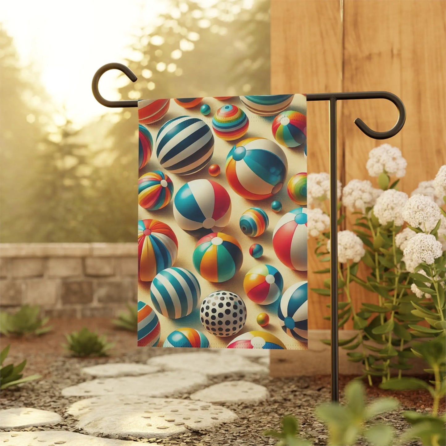 Colorful Beach Ball Garden Banner