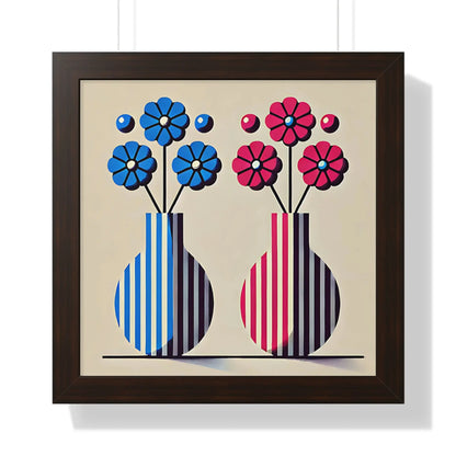 Colorful Floral Vase Framed Poster