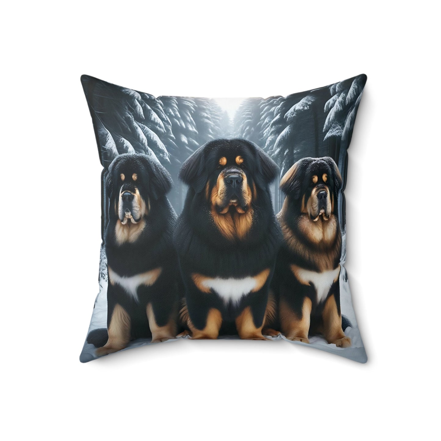 Tibetan Mastiff Snow Dogs Pillow