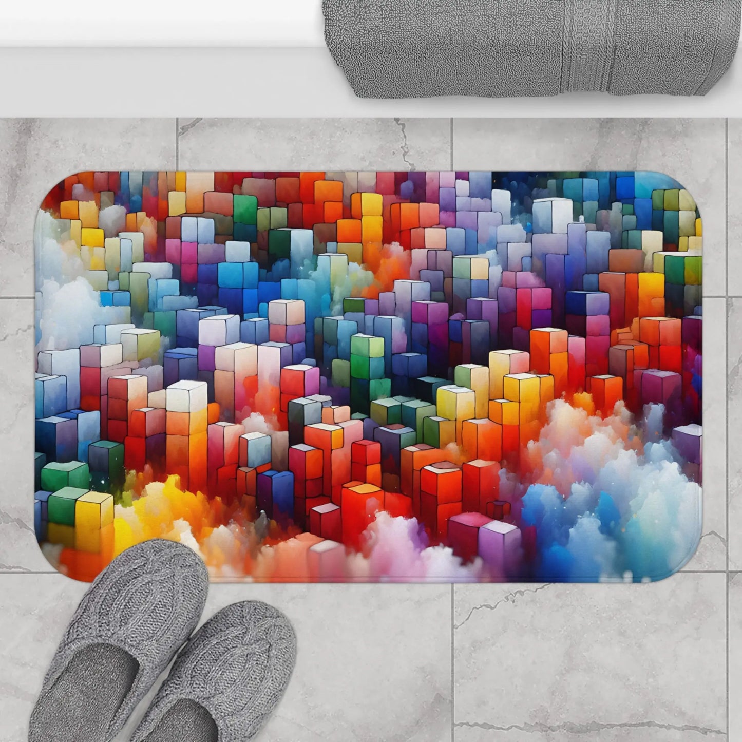 Colorful Abstract Bath Mat