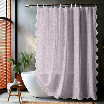 Feathered Lavender Scalloped Edge Shower Curtain