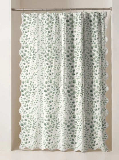 Botanical Rain Shower Curtain – Scalloped Edge