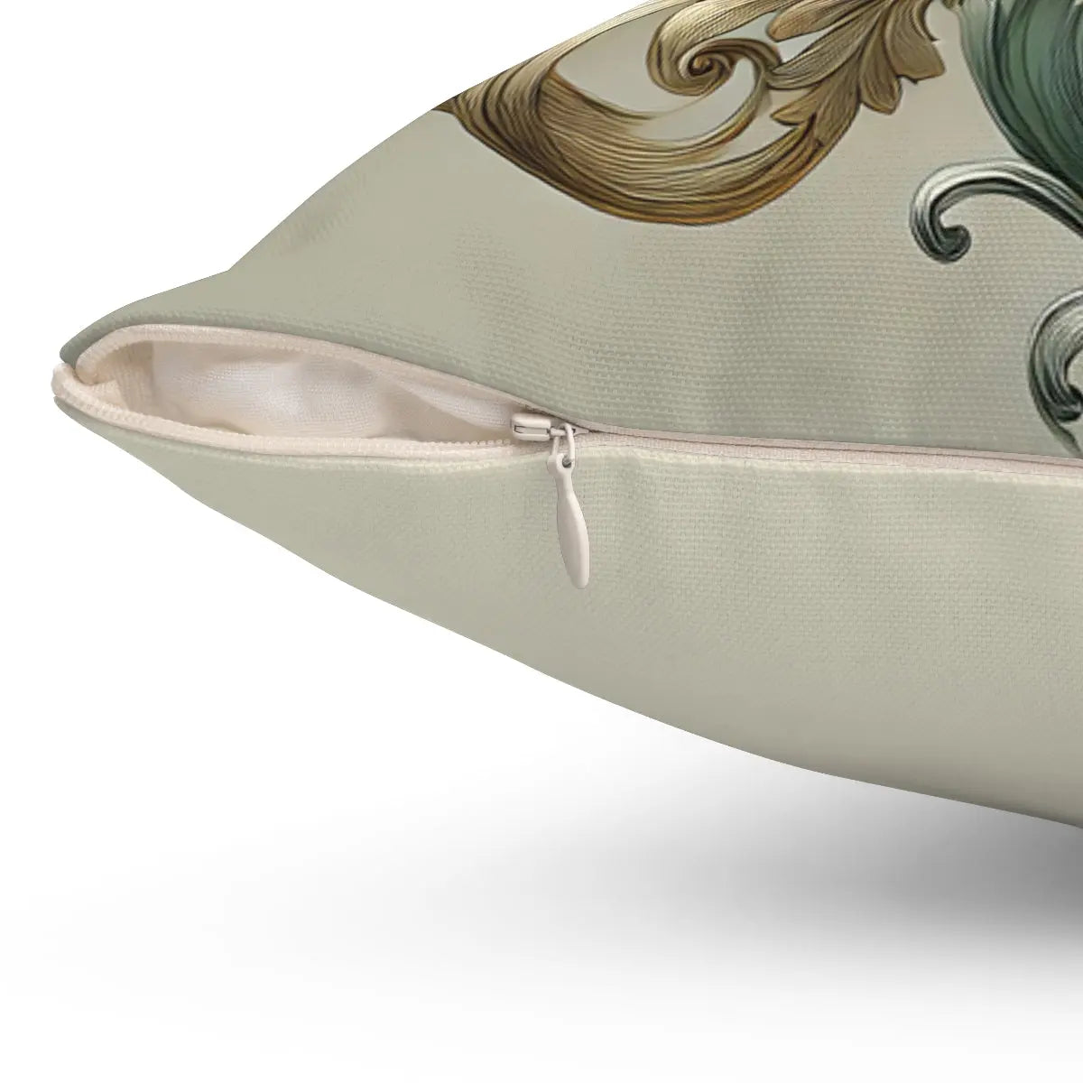 Gold and Green Baroque Throw Pillow